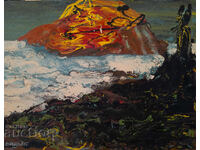 Tablou ulei, sfârșitul secolului XX, peisaj abstract