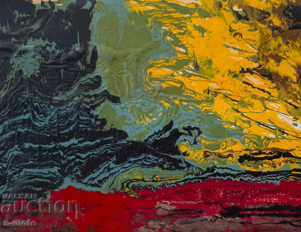 Licitație Tablou ulei, sfârșitul secolului XX, peisaj abstract