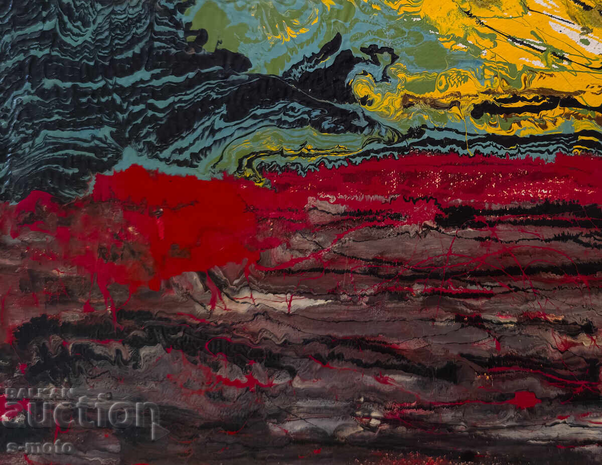 Livrarea Tablou ulei, sfârșitul secolului XX, peisaj abstract