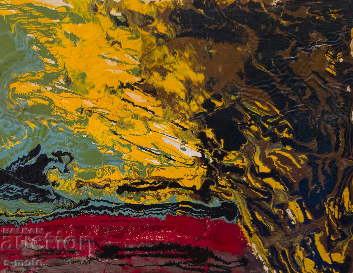 Tablou ulei, sfârșitul secolului XX, peisaj abstract - 5