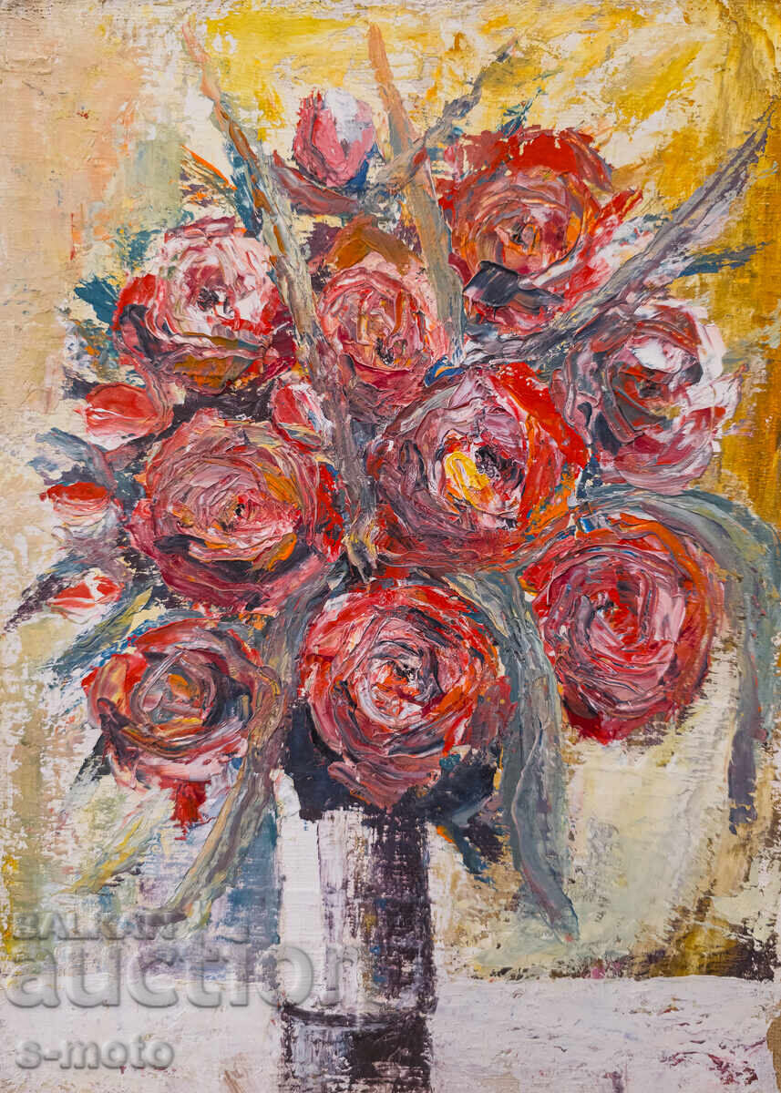 Oil painting still life with price 280.00 BGN | € 143.16 Oil painting still life with price 280.00 BGN | € 143.16