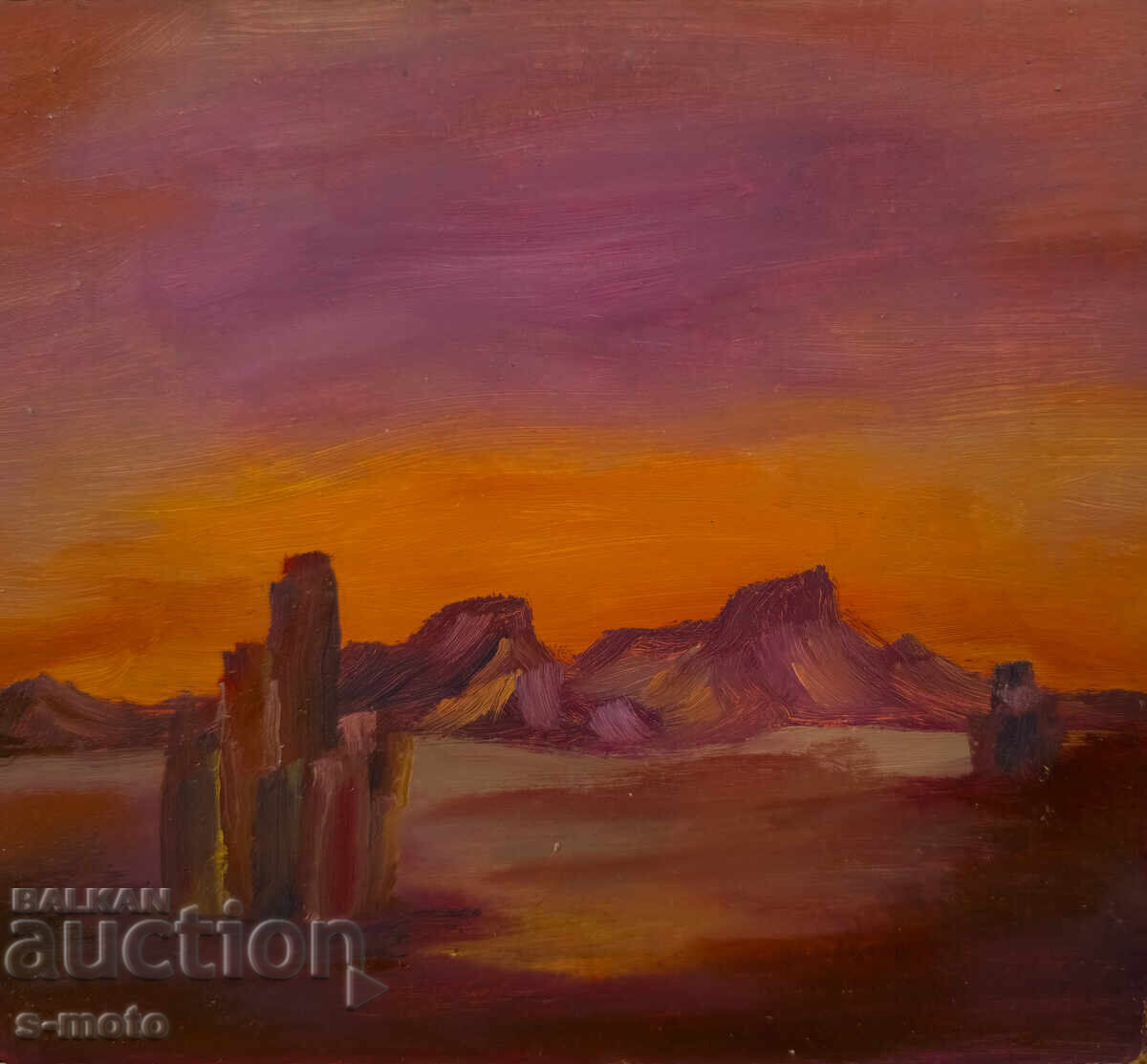 Oil painting abstract landscape
