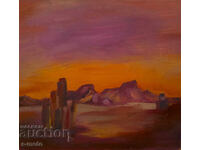 Oil painting abstract landscape