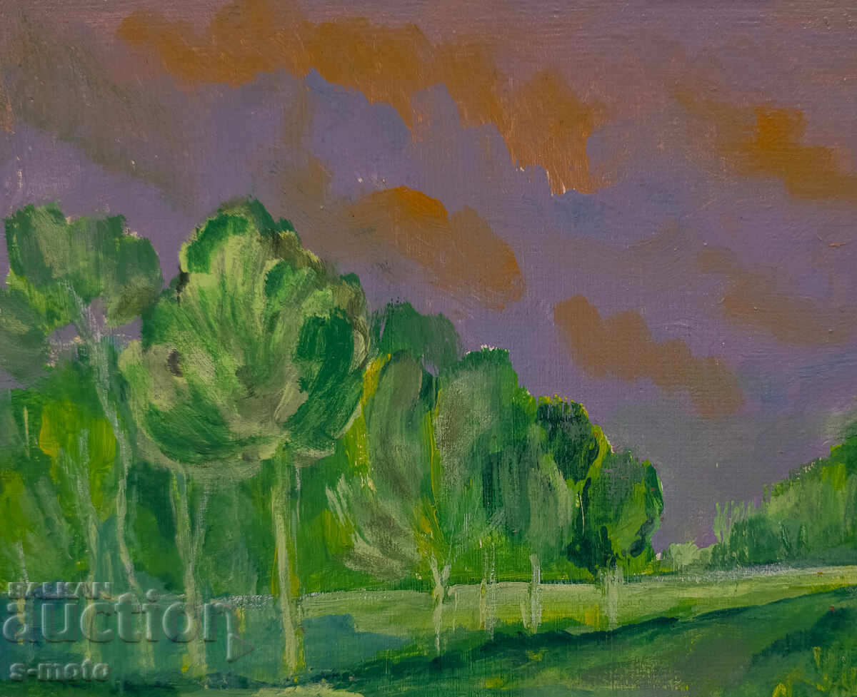 Licitație Tablou ulei pe pânză peisaj abstract