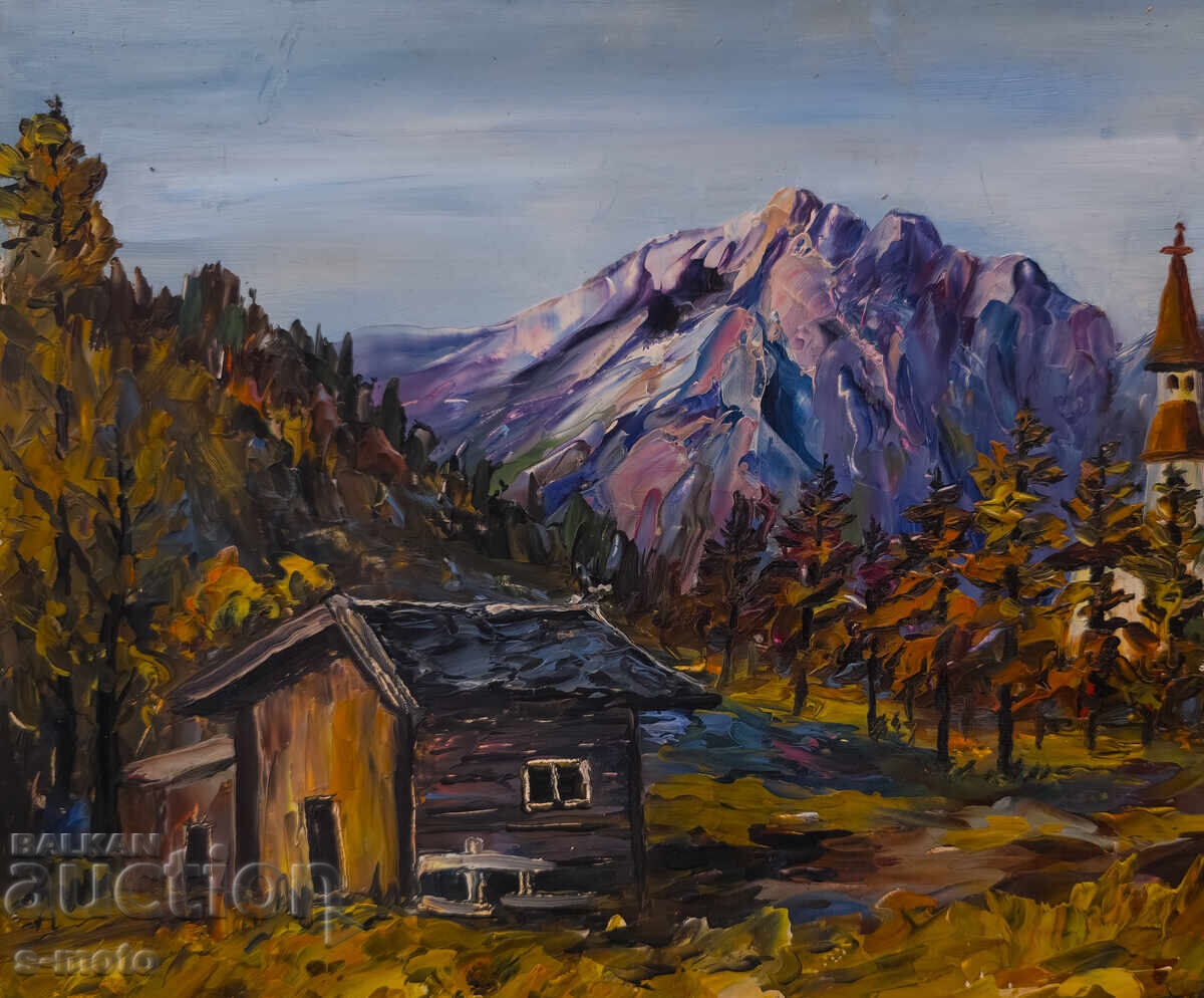 Tablou ulei peisaj montan cu preț 250.00 BGN | € 127.82