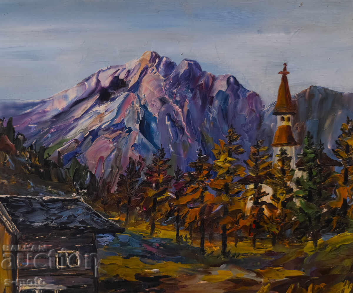 Livrarea Tablou ulei peisaj montan