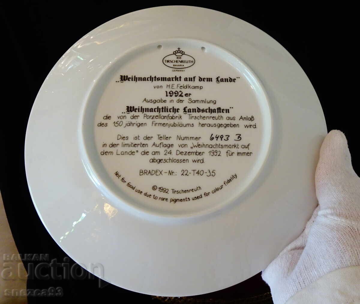 Porcelain wall plate, Bavarian porcelain - 6 Porcelain wall plate, Bavarian porcelain - 6