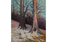 Oil painting forest landscape