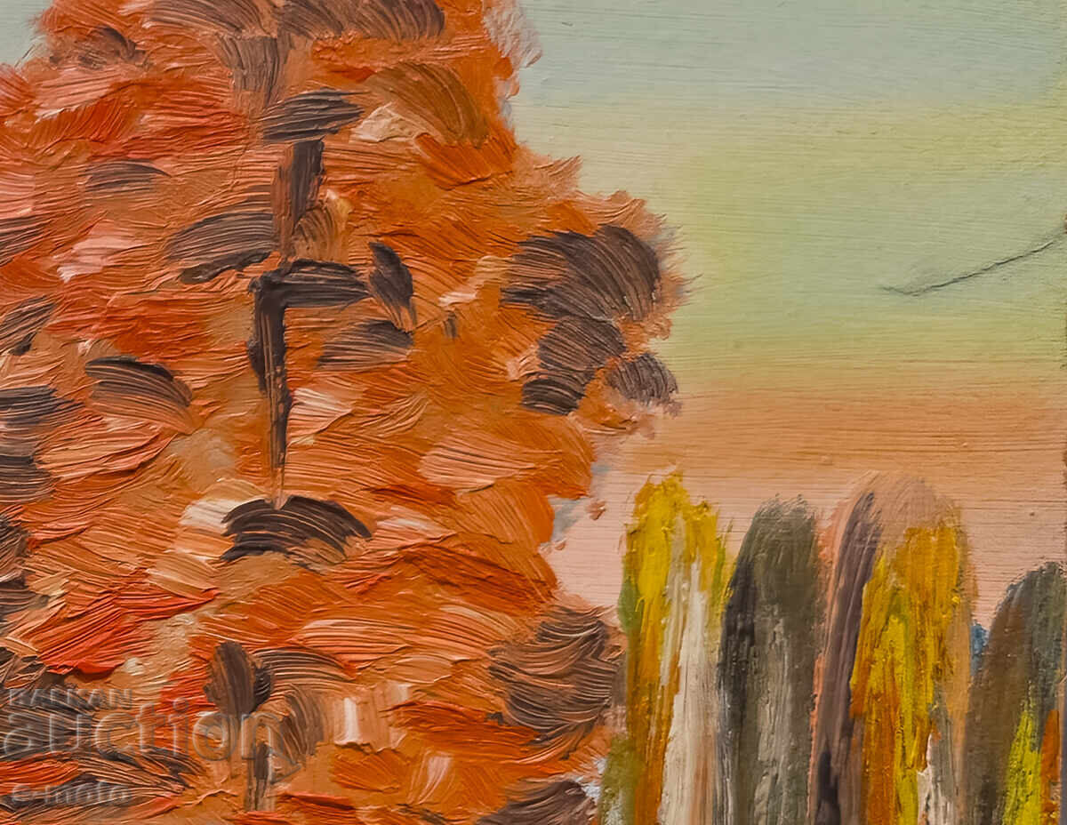 Oil painting river landscape with price 300.00 BGN | € 153.39