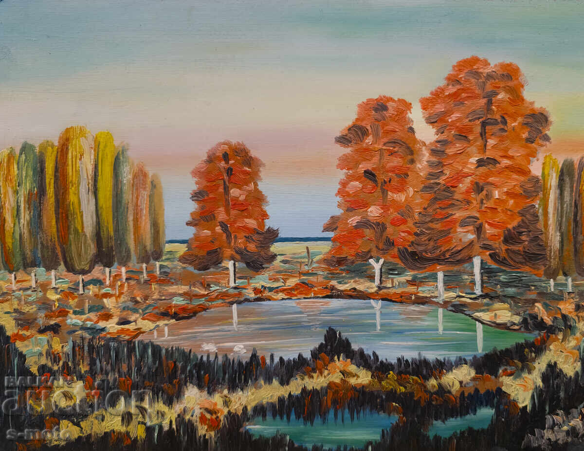 Delivery of Oil painting river landscape