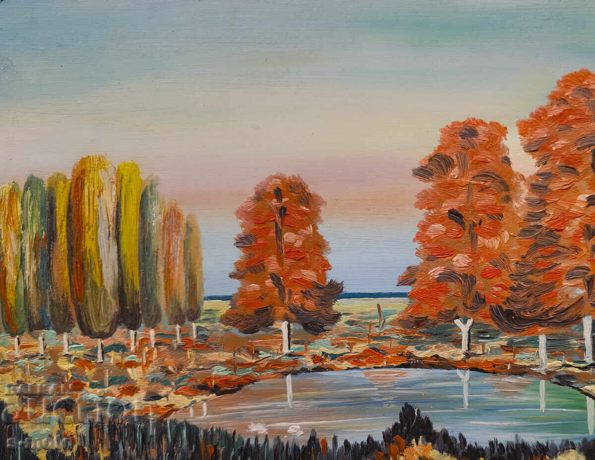 Oil painting river landscape - 5