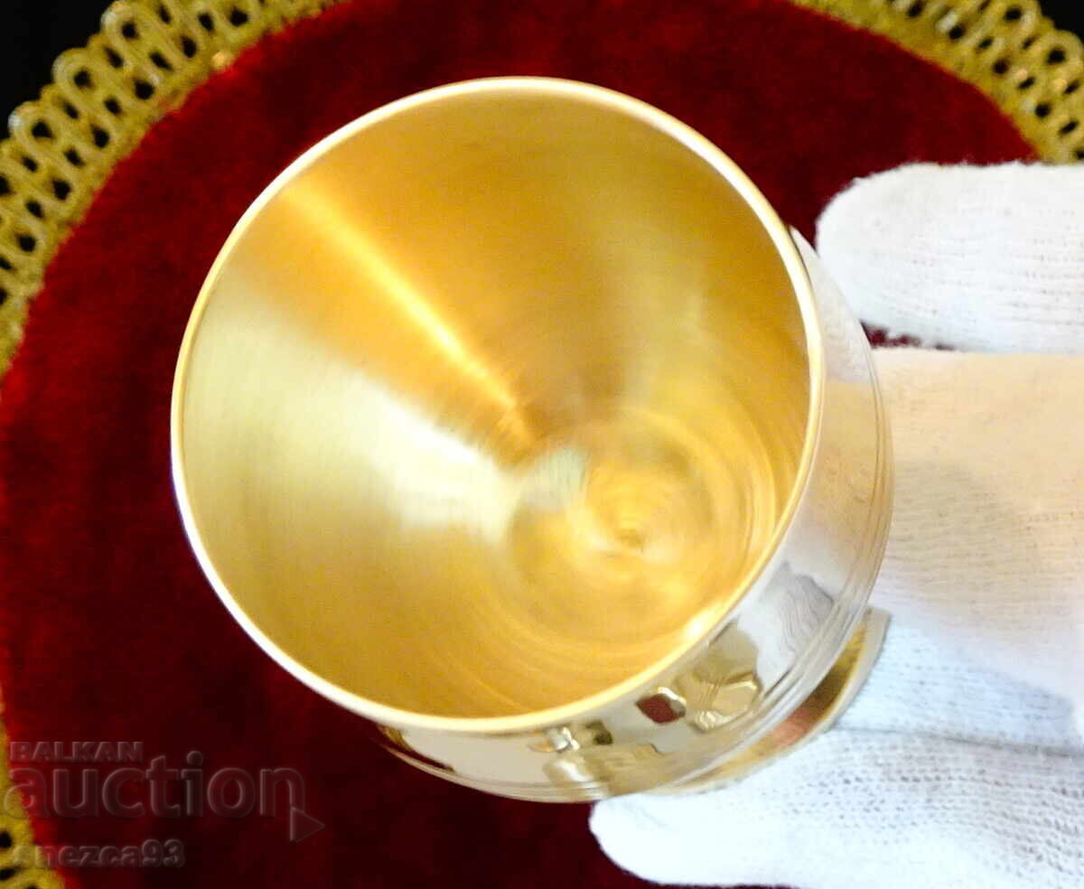 Bronze rakia glasses 80 ml, relief, 5 pieces with price 95.00 BGN | € 48.57