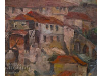 Tablou ulei, peisaj urban