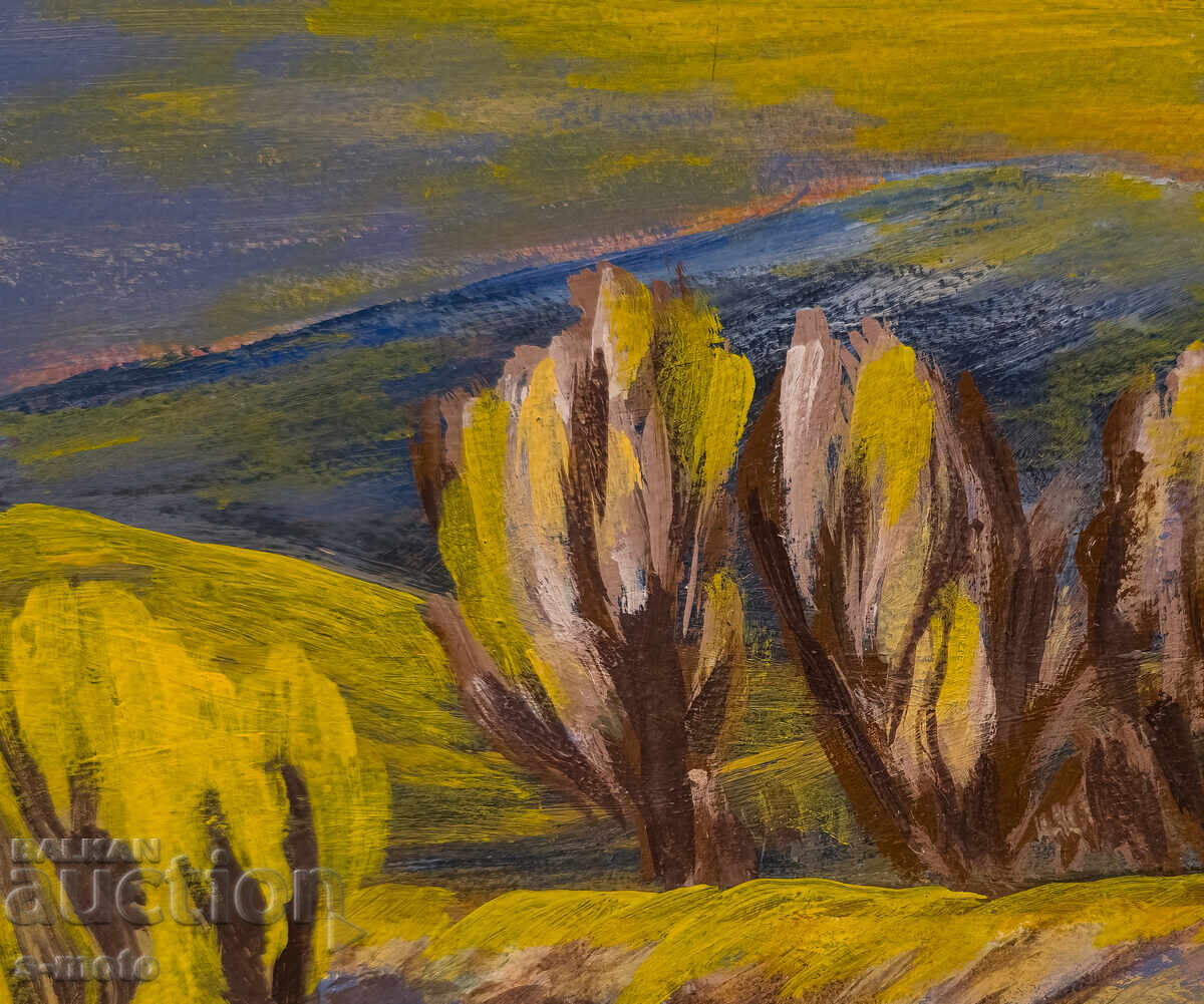 Licitație Tablou ulei pe pânză, peisaj forestier Licitație Tablou ulei pe pânză, peisaj forestier