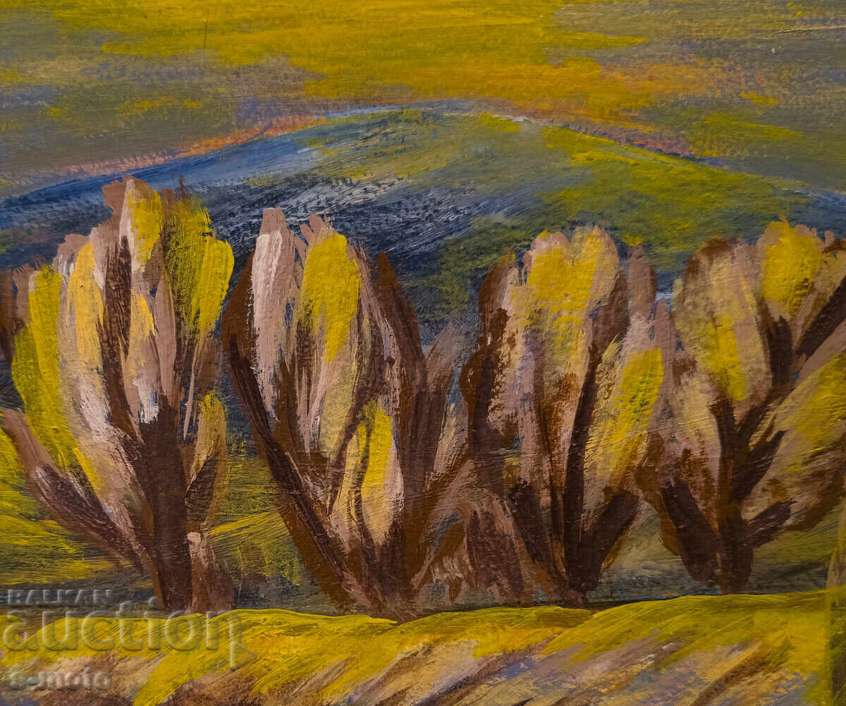 Tablou ulei pe pânză, peisaj forestier - 5 Tablou ulei pe pânză, peisaj forestier - 5