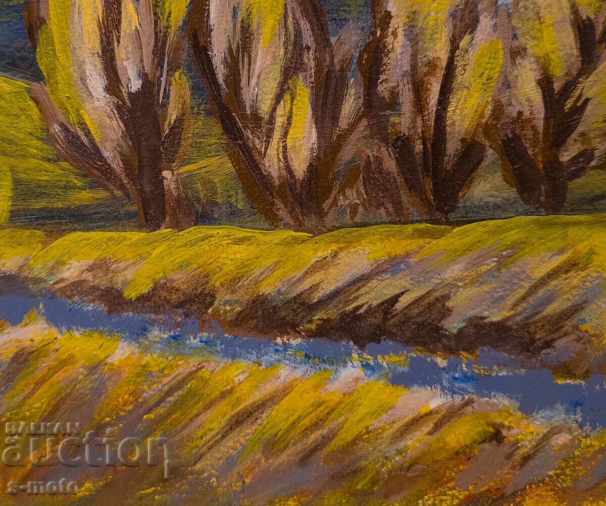 Tablou ulei pe pânză, peisaj forestier - 6 Tablou ulei pe pânză, peisaj forestier - 6