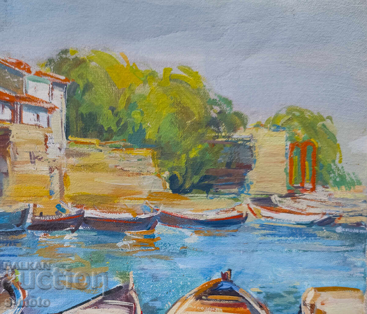 Krasimir Doĭchev tablou ulei bărci peisaj - 7 Krasimir Doĭchev tablou ulei bărci peisaj - 7