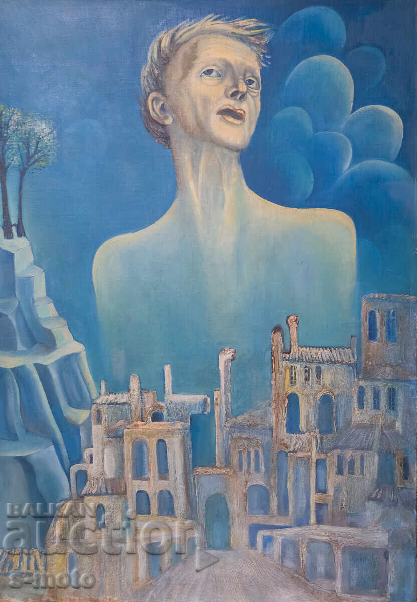 Tablou ulei pe pânză, compoziție suprarealistă cu preț 1450.00 BGN | € 741.37