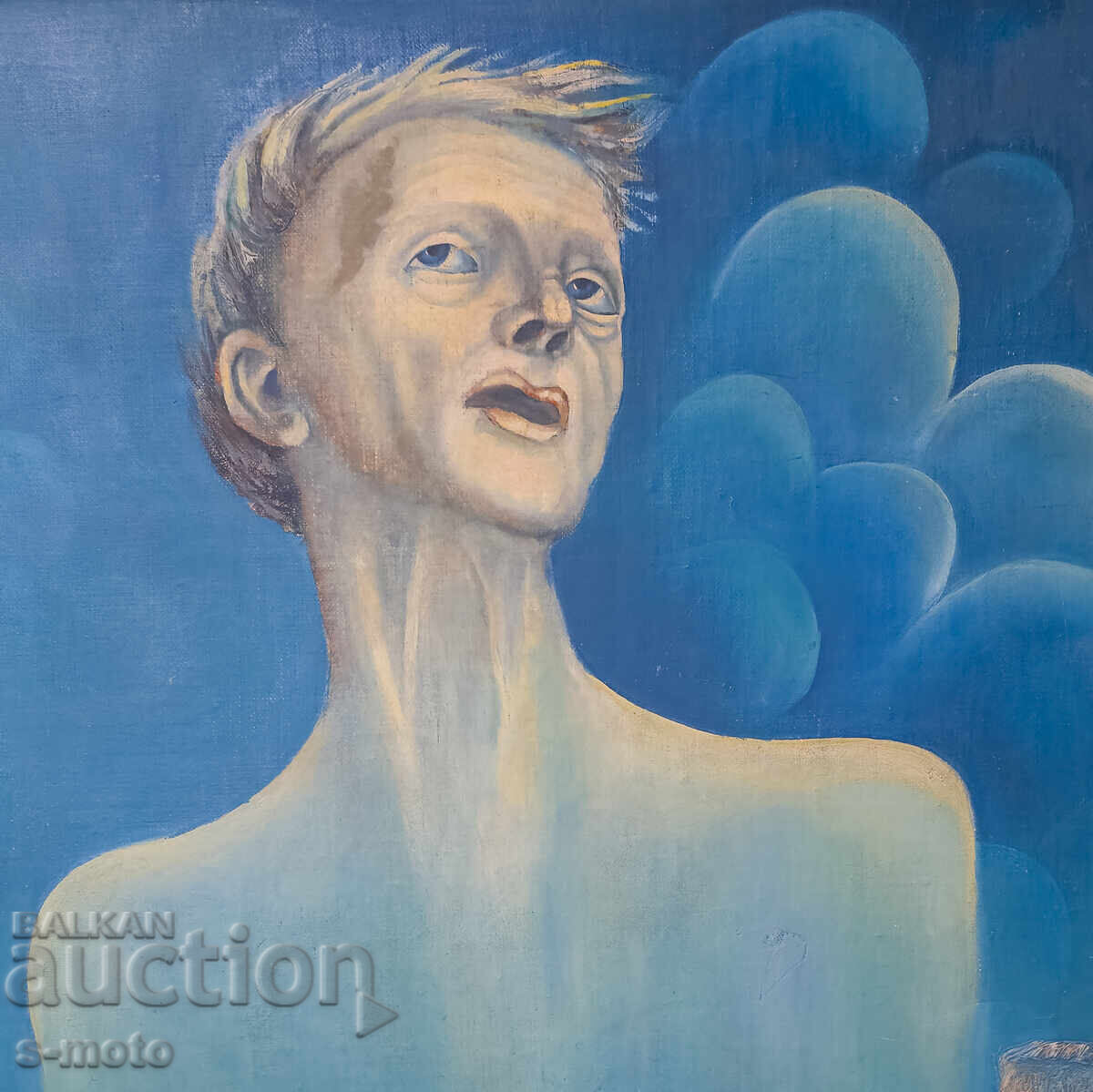 Licitație Tablou ulei pe pânză, compoziție suprarealistă