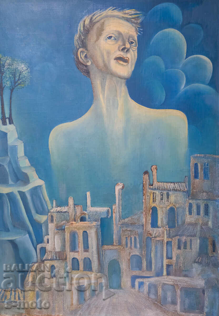 Tablou ulei pe pânză, compoziție suprarealistă