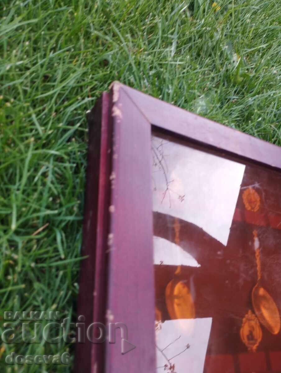 Auction  Wooden stand for a collection of spoons / FOR SALE WITHOUT THE SPOONS