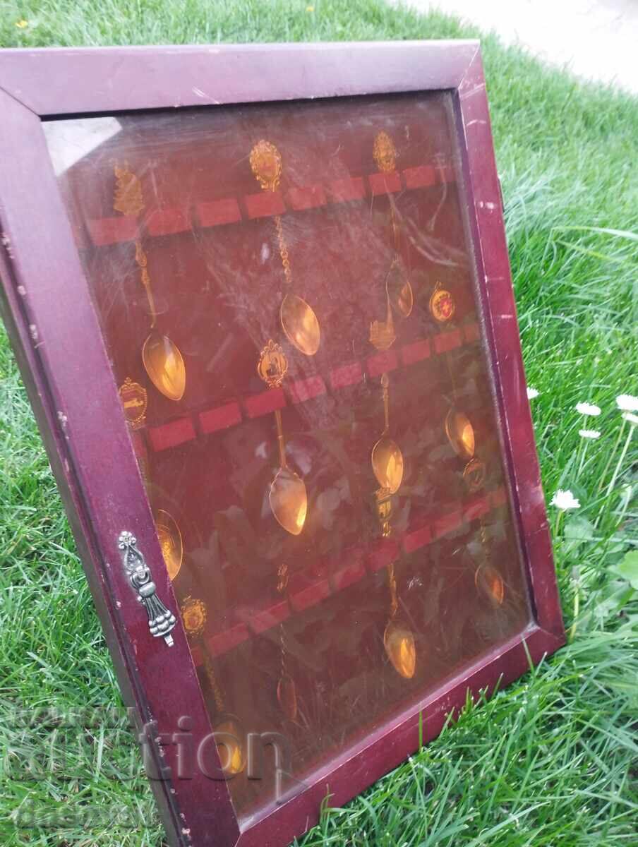 Wooden stand for a collection of spoons / FOR SALE WITHOUT THE SPOONS