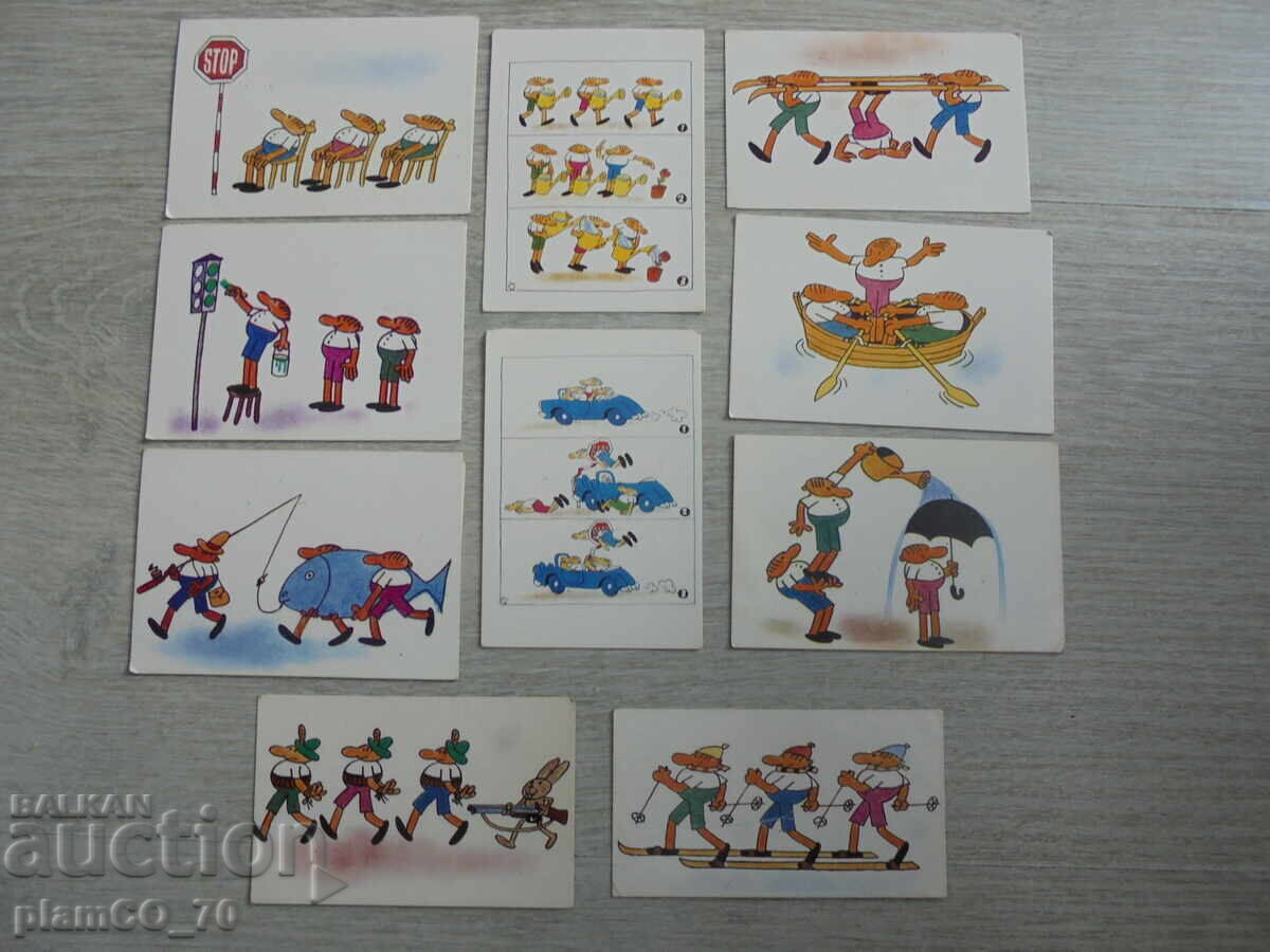 №*8170 Лот от 10 броя календарчета - Серия "Тримата глупаци" - 6