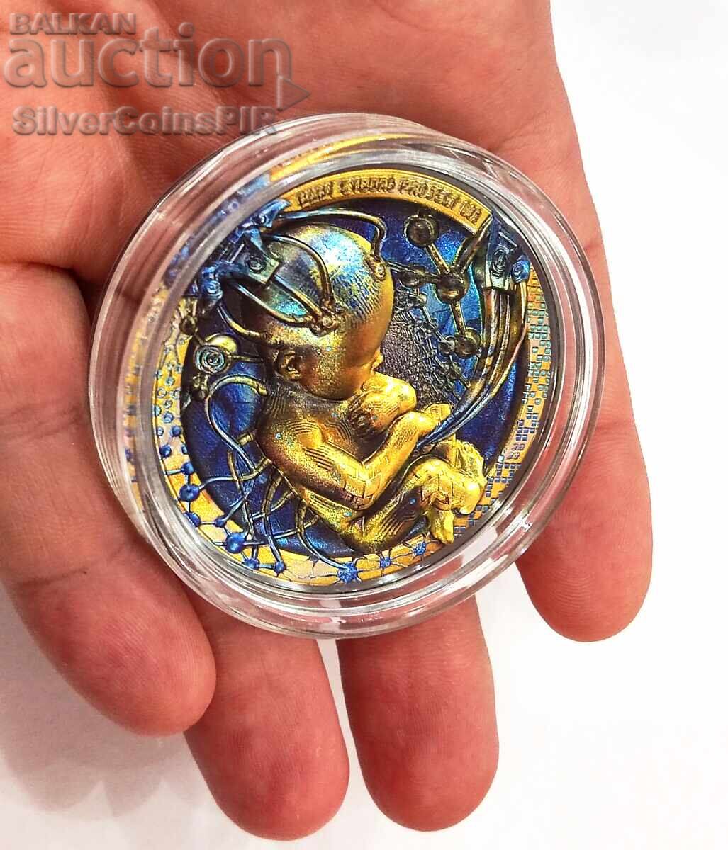 Auction Silver 3 oz Cyborg Baby $20 Palau 2022 Auction Silver 3 oz Cyborg Baby $20 Palau 2022