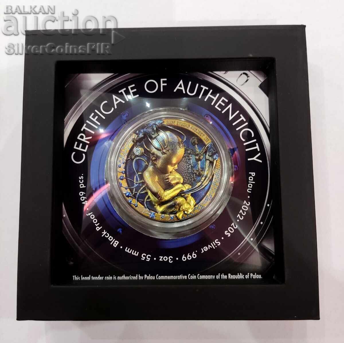 Silver 3 oz Cyborg Baby $20 Palau 2022 - 6 Silver 3 oz Cyborg Baby $20 Palau 2022 - 6