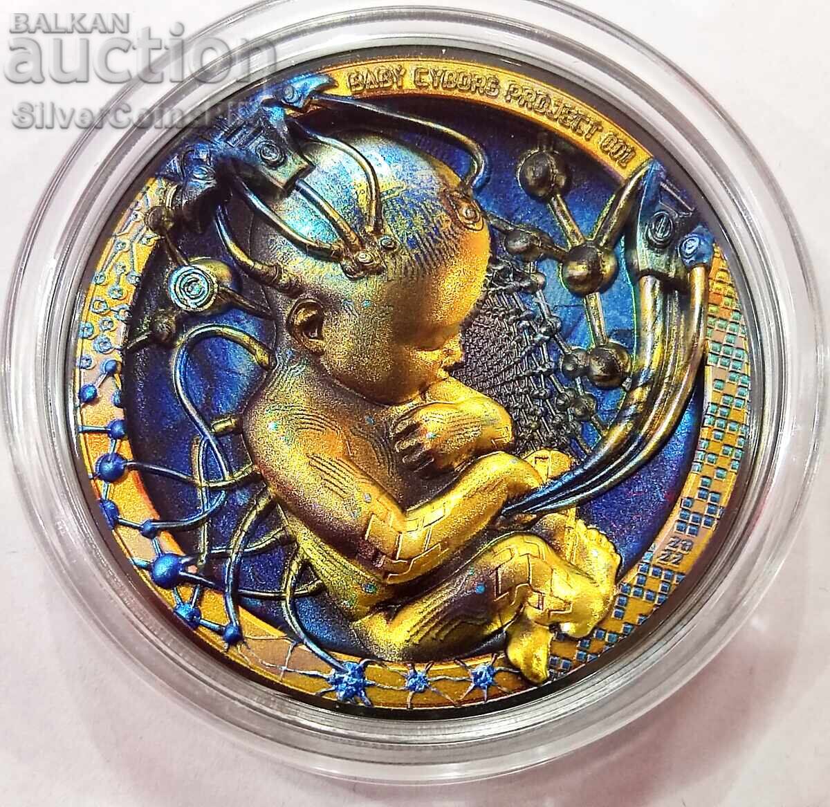 Silver 3 oz Cyborg Baby $20 Palau 2022 Silver 3 oz Cyborg Baby $20 Palau 2022