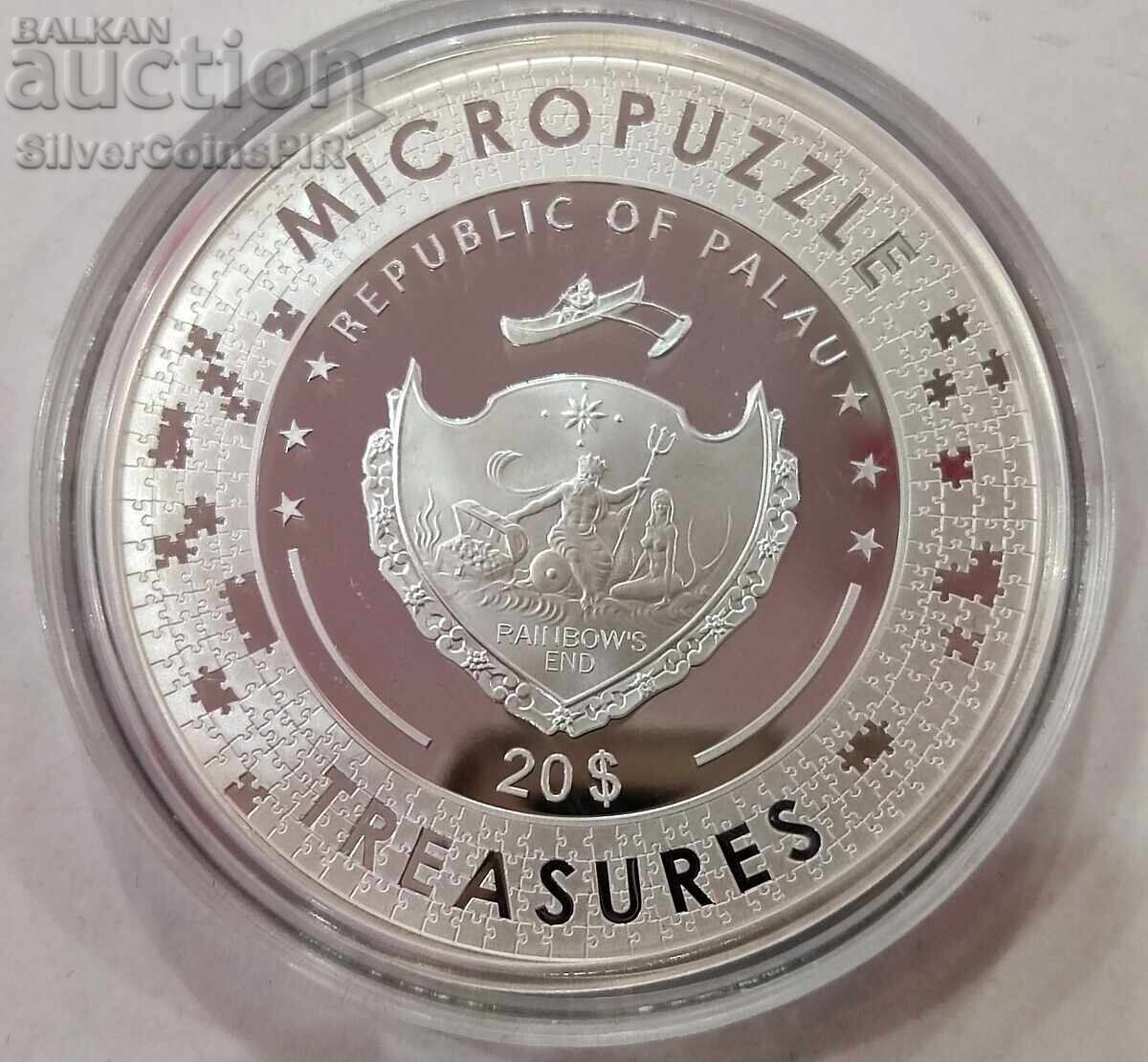 Delivery of Silver 3 oz Doni Tondo by Michelangelo 20$ Palau 2023