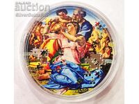 Silver 3 oz Doni Tondo by Michelangelo 20$ Palau 2023