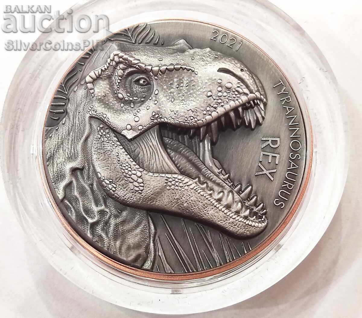 Silver 5 oz Tyrannosaurus Rex 2021 Ancient Giants Vanuatu Silver 5 oz Tyrannosaurus Rex 2021 Ancient Giants Vanuatu