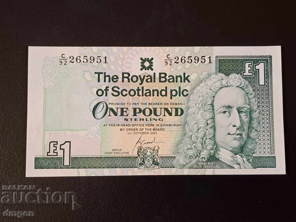 1 λίβρα Σκωτία 2001 UNC