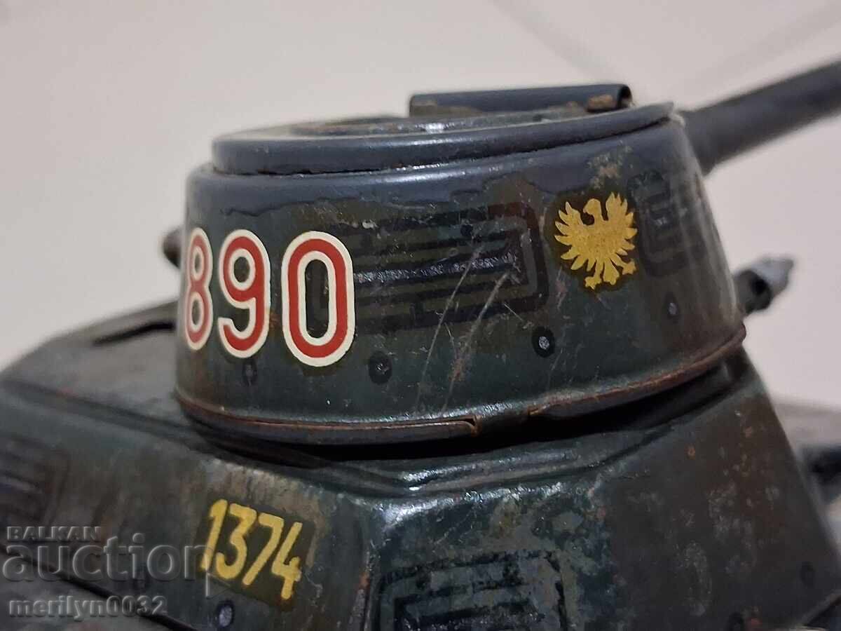 German sheet metal toy tank 30-40 years Wehrmacht ORIGINAL - 5