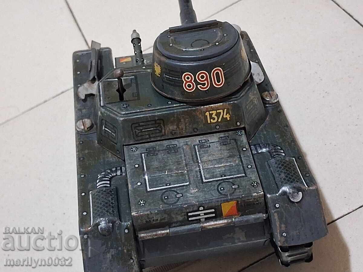 German sheet metal toy tank 30-40 years Wehrmacht ORIGINAL - 7