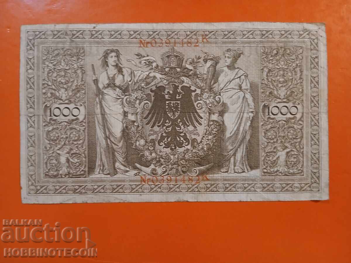 ΓΕΡΜΑΝΙΑ GERMANY 1000 1 000 έκδοση 1910 ΚΟΚΚΙΝΗ ΣΦΡΑΓΙΔΑ 4 με τιμή 3.89 BGN | € 1.99