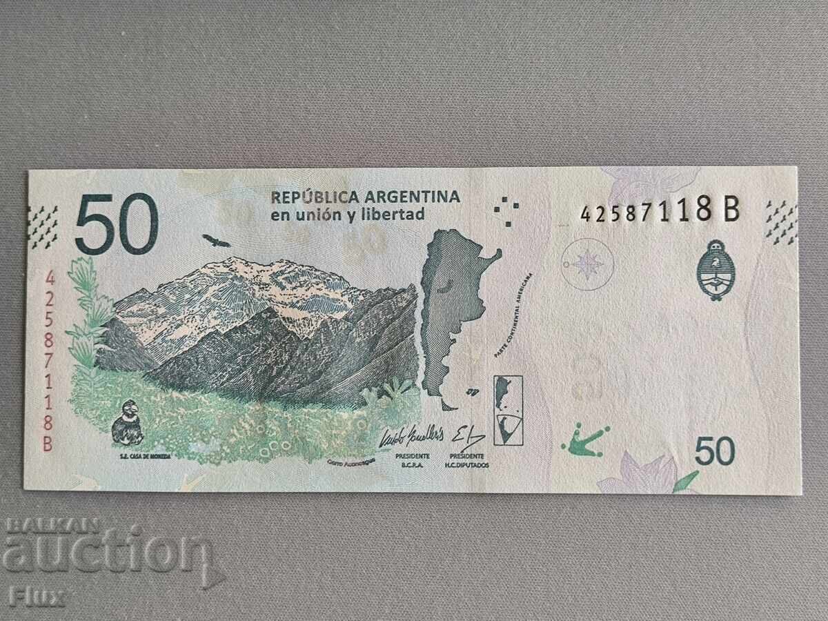 Licitație Bancnota - Argentina - 50 pesos UNC 2018 Licitație Bancnota - Argentina - 50 pesos UNC 2018