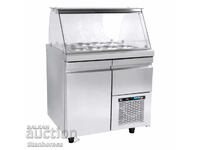 Professional salad display case with built-in cooling