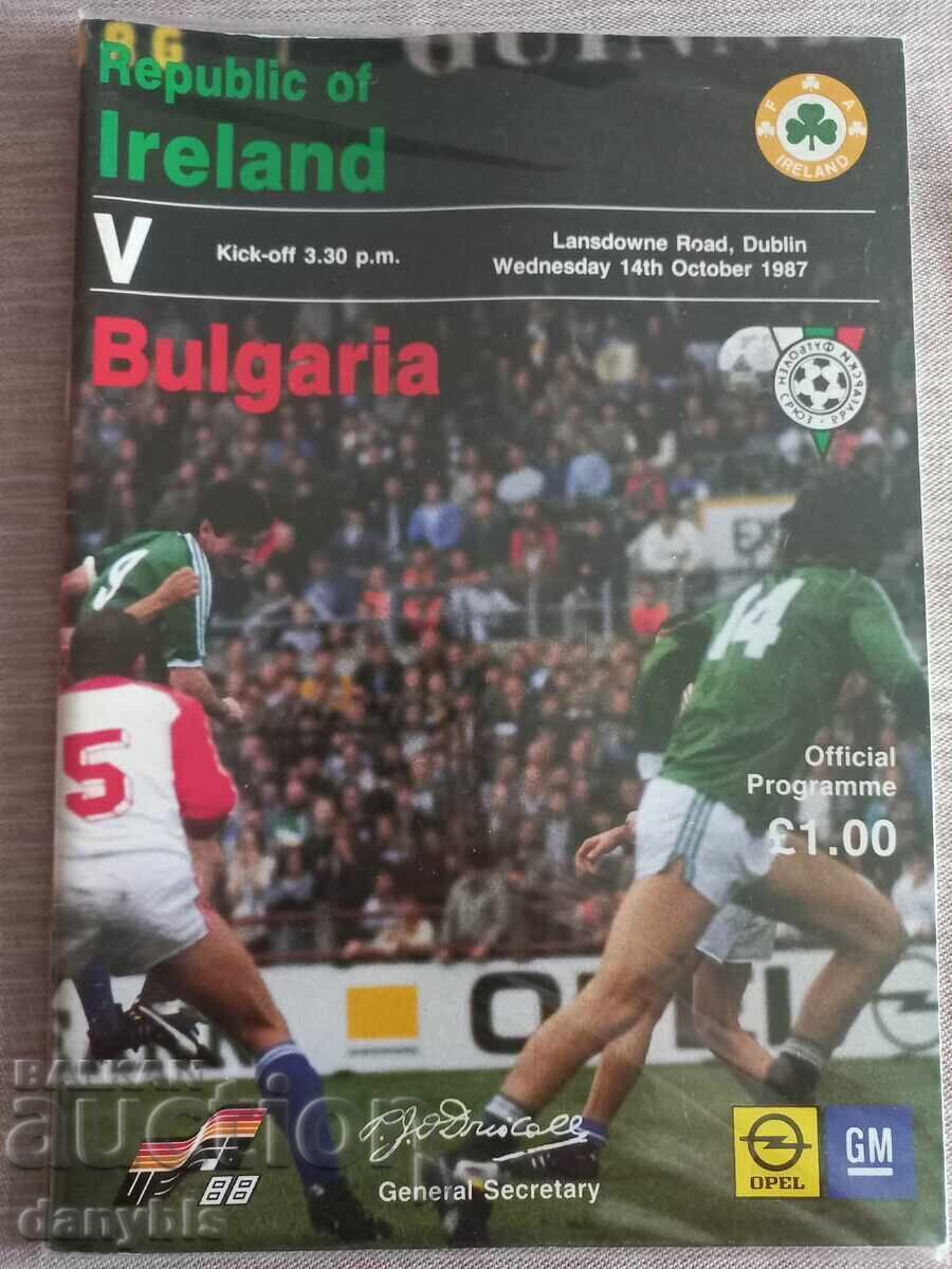 Program fotbal - Irlanda - Bulgaria 1987 Program fotbal - Irlanda - Bulgaria 1987