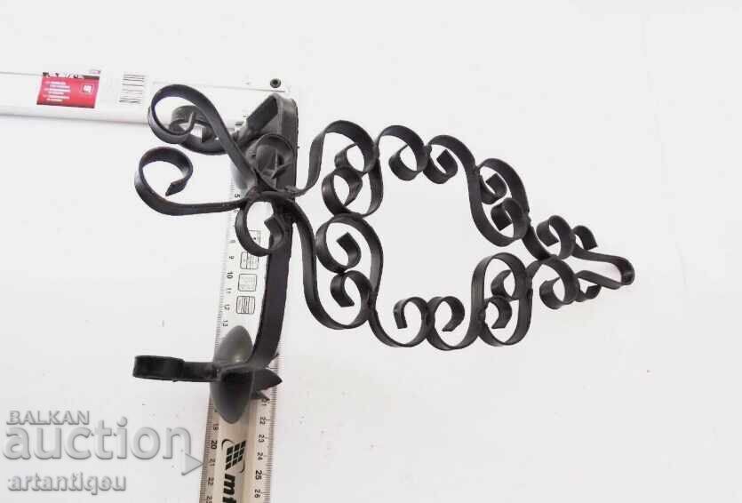 Vintage wrought iron candlestick, hand-forged - for two candles - 6 Vintage wrought iron candlestick, hand-forged - for two candles - 6