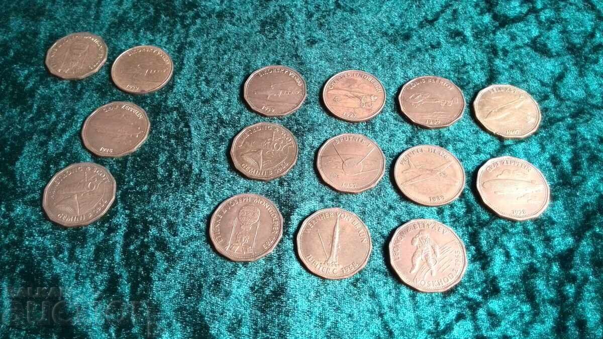 Vintage SHELL tokens. Metal fuel tokens. Collection. Mo - 5