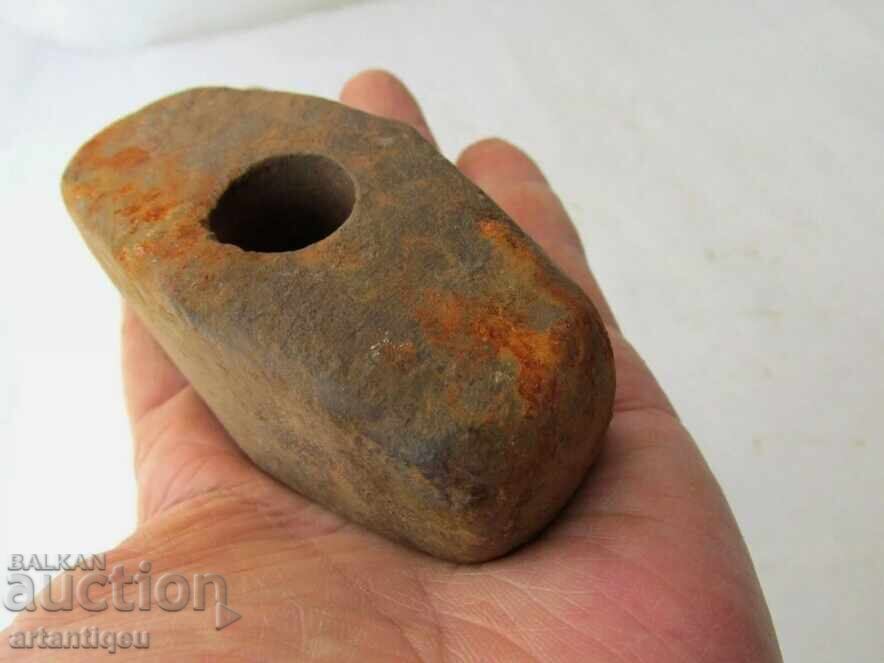 Cap de ciocan medieval vechi din fier - 5