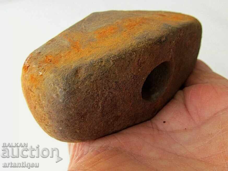 Cap de ciocan medieval vechi din fier - 7