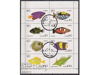 Клеймовани марки в лист Фауна Риби 1977 от Швеция Исо