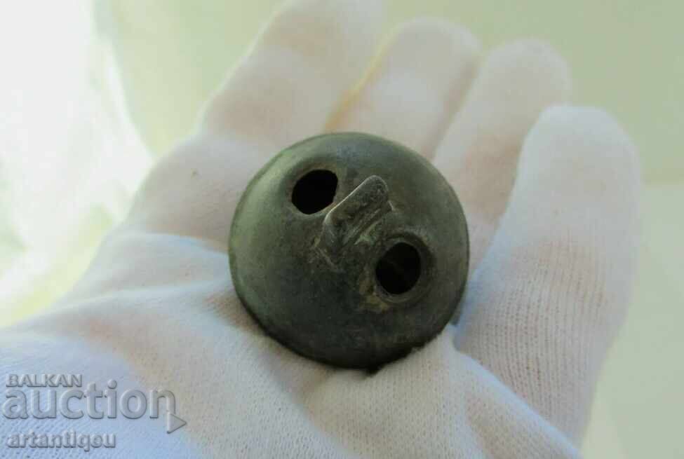 Αρχαία χάλκινη καμπάνα - κουδούνι με ρωγμή - 5