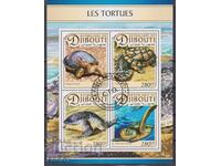 Σφραγισμένο μπλοκ Fauna Χελώνες 2017 από Τζιμπουτί