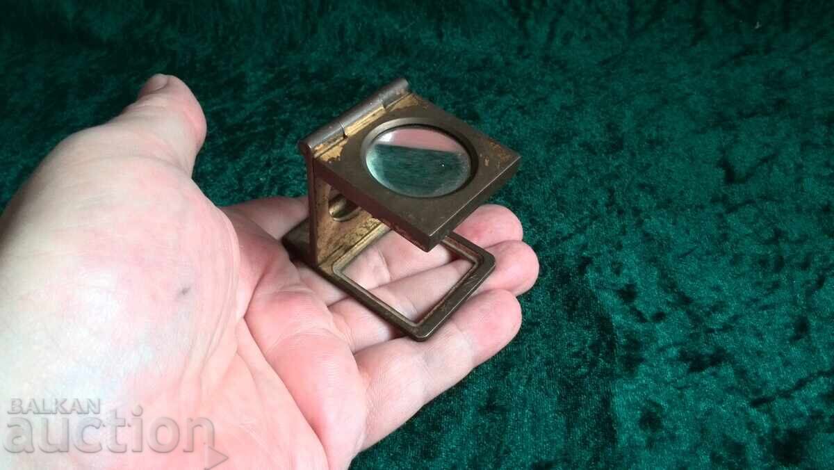 Lupă de bijuterie antică germană din bronz sau alamă Lupă de bijuterie antică germană din bronz sau alamă