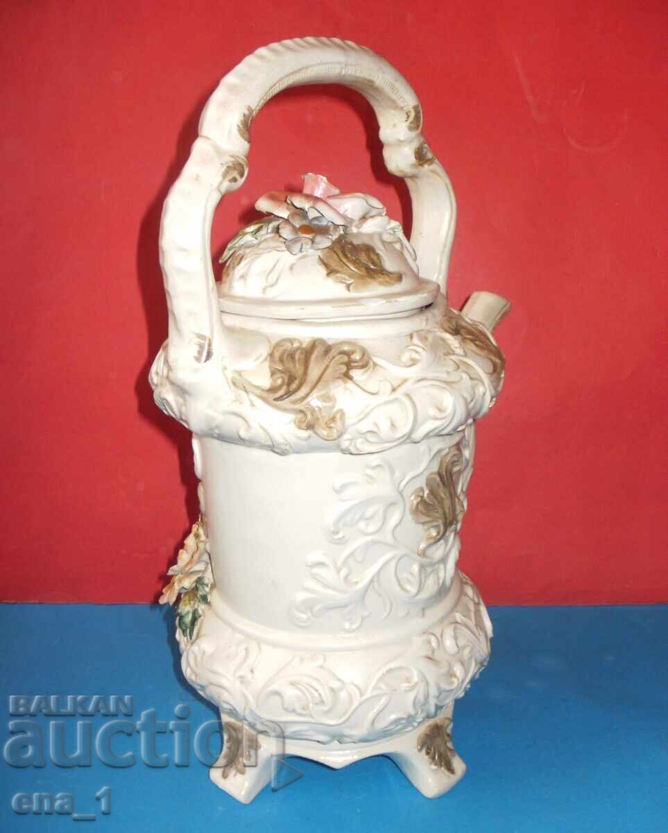 Auction  Huge preserved Italian Capodimonte porcelain pitcher
