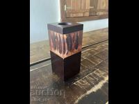 Candlestick / wooden with chili peppers